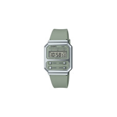 Casio Vintage Unisex Watch Green Silicone Strap A100WEF-3AEF