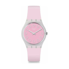 SWATCH Swatch All Pink GE273 Silver Plastic Case, Pink Rubber Strap