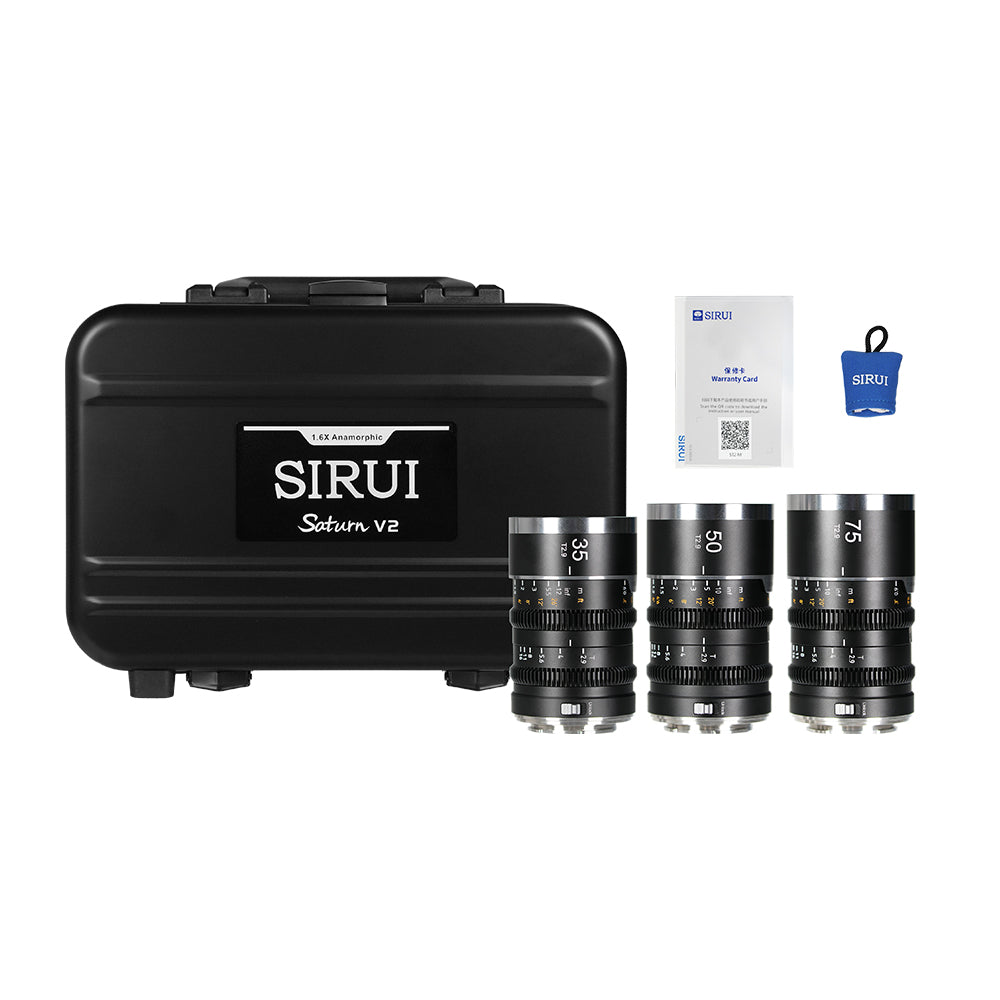 SIRUI Saturn V2 35mm, 50mm & 75mm (σετ 3 φακών) T2.9 1.6x Full-Frame αναμορφικός κινηματογραφικός φακός