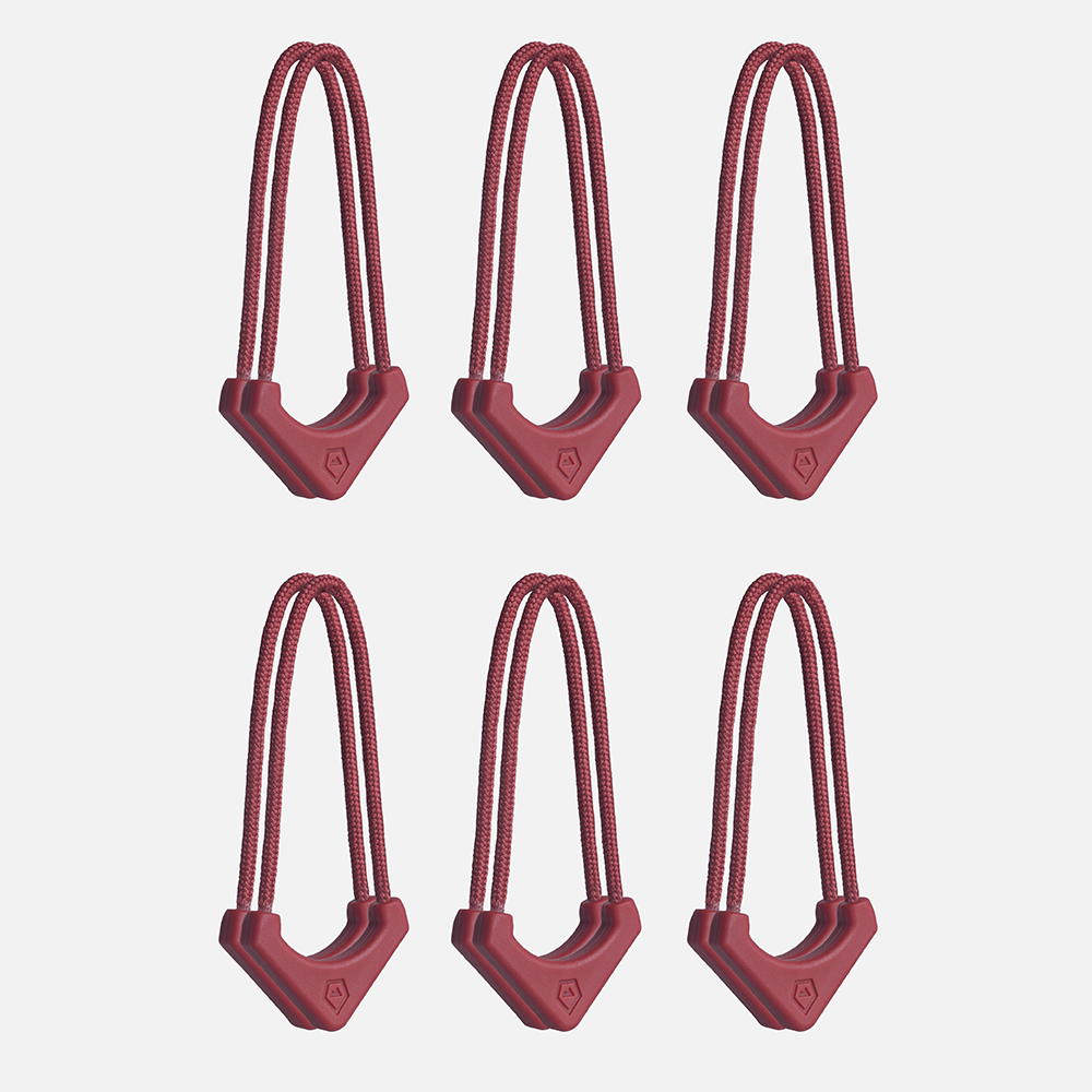 WORRYLESS™️ Locking Zipper Pullers in Rhone Burgundy