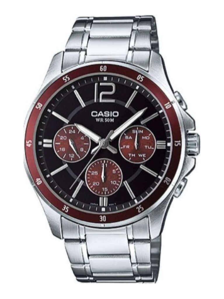 Casio Ρολόι με Μεταλλικό Μπρασελέ σε Ασημί χρώμα MTP-1374D-5AV