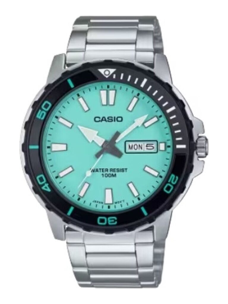 Casio MTD-125D-2A2 Ανδρικό Ρολόι 44,5 mm – Ασημί Μεταλλικό Μπρασελέ